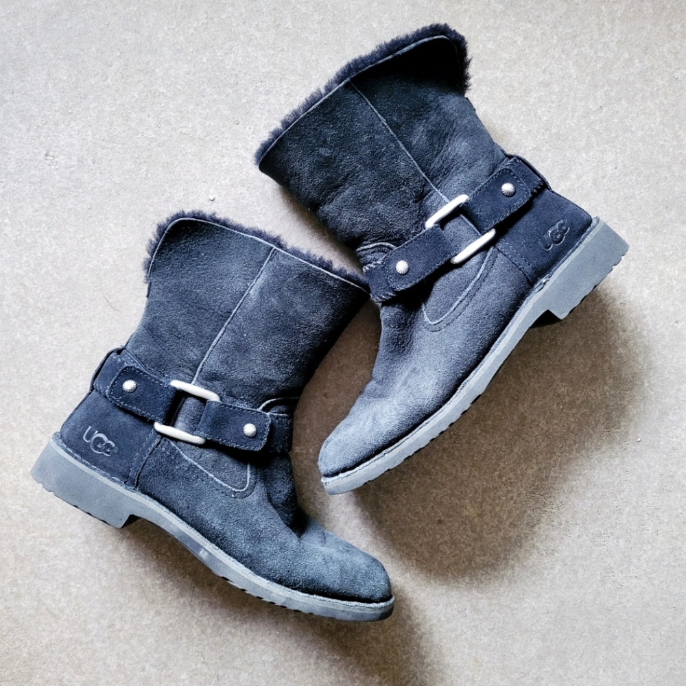 🌟 AUTHENTIC ✨️ UGG Romley Short Buckle Boots (Black) 👢 Size 9.5
